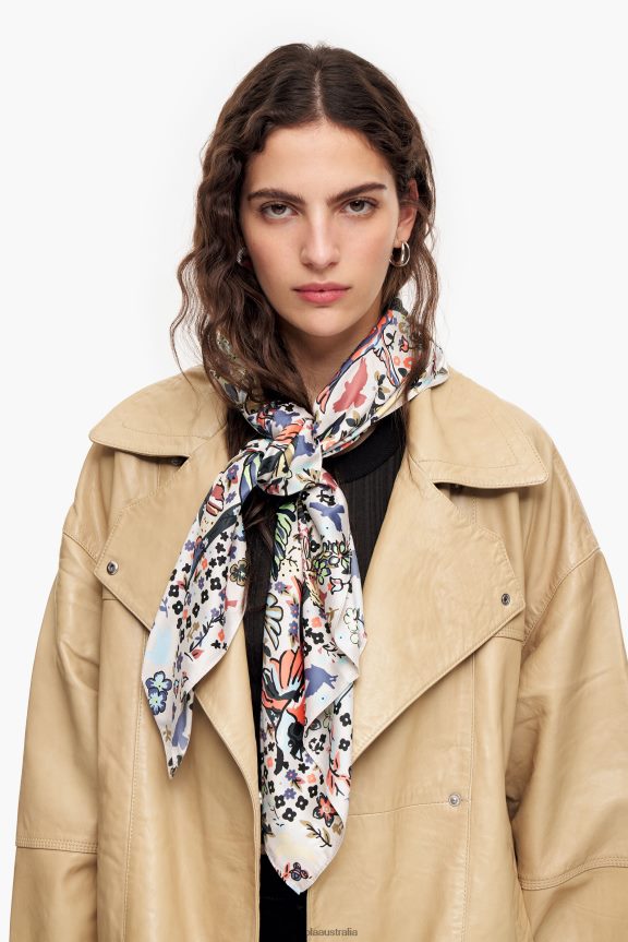 Accessories 4062VZ652 Gray Bimba Y Lola Birds Scarf