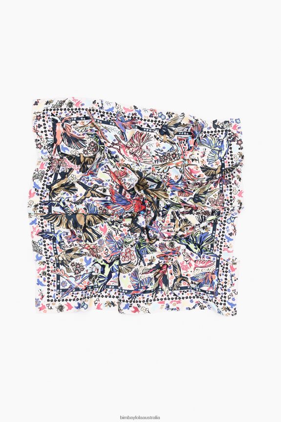 Accessories 4062VZ652 Gray Bimba Y Lola Birds Scarf