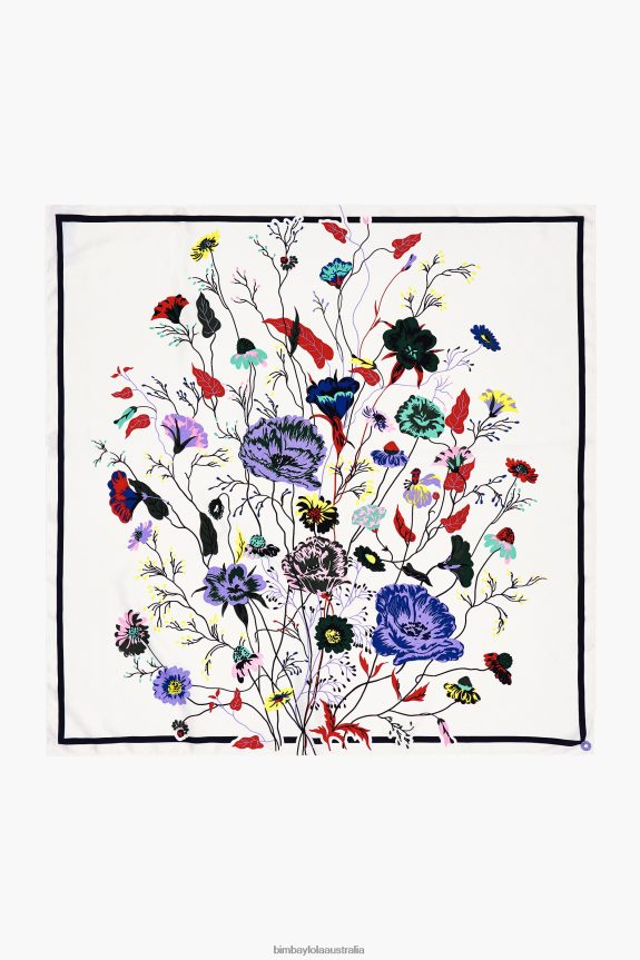 Accessories 4062VZ653 Off-White Bimba Y Lola Flowers Scarf