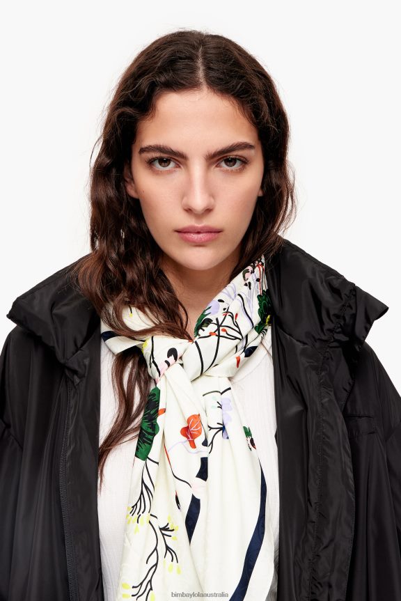 Accessories 4062VZ653 Off-White Bimba Y Lola Flowers Scarf