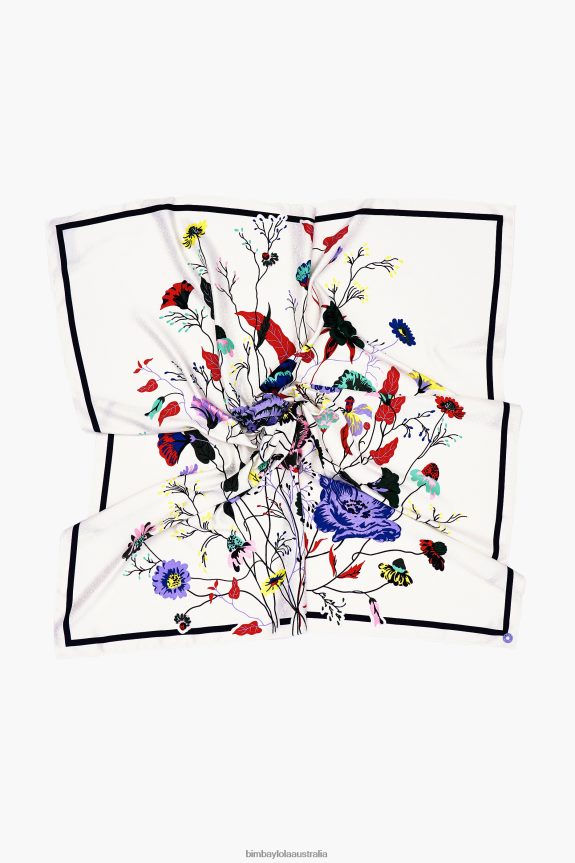 Accessories 4062VZ653 Off-White Bimba Y Lola Flowers Scarf