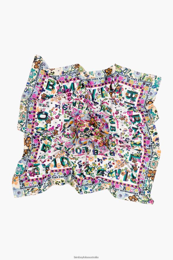 Accessories 4062VZ655 White Bimba Y Lola Floral Logos Scarf