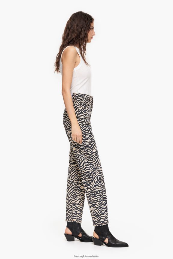 Clothing 4062VZ427 Tiger Bimba Y Lola Straight Cropped- Straight Jeans