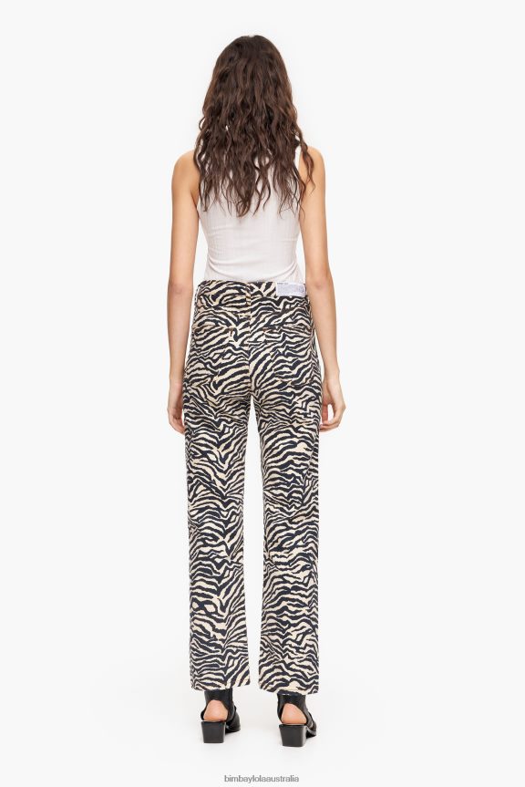 Clothing 4062VZ427 Tiger Bimba Y Lola Straight Cropped- Straight Jeans