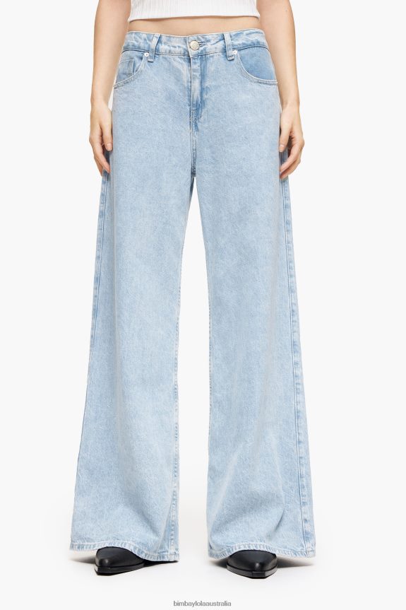Clothing 4062VZ432 Blue Bimba Y Lola Wide Leg - Wide Leg Jeans