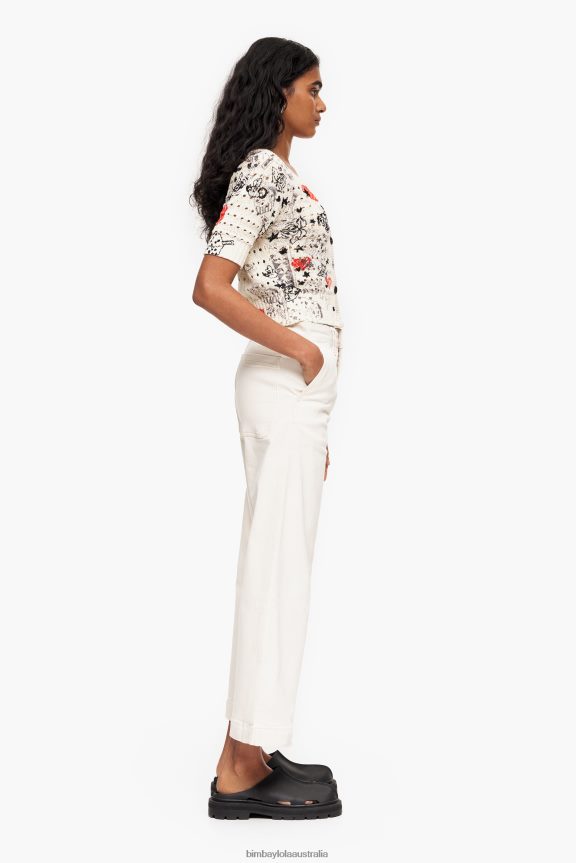 Clothing 4062VZ443 Cream Bimba Y Lola Culotte - High Rise Jeans
