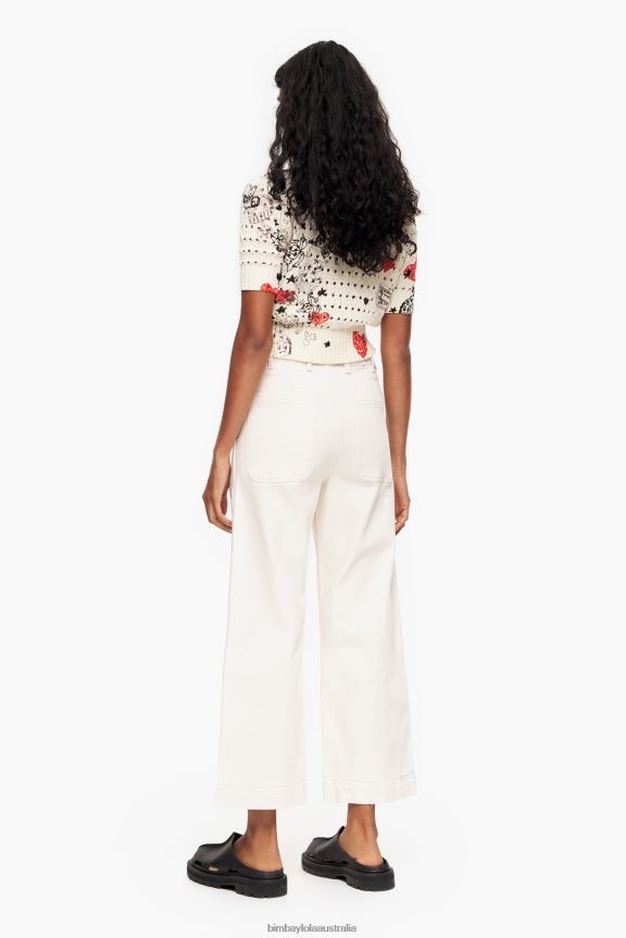 Clothing 4062VZ443 Cream Bimba Y Lola Culotte - High Rise Jeans