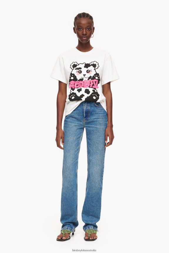 Clothing 4062VZ448 Blue Bimba Y Lola Straight Full Length - Straight Jeans