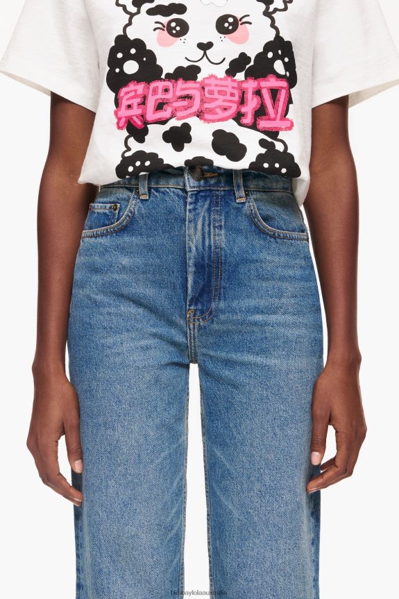 Clothing 4062VZ448 Blue Bimba Y Lola Straight Full Length - Straight Jeans