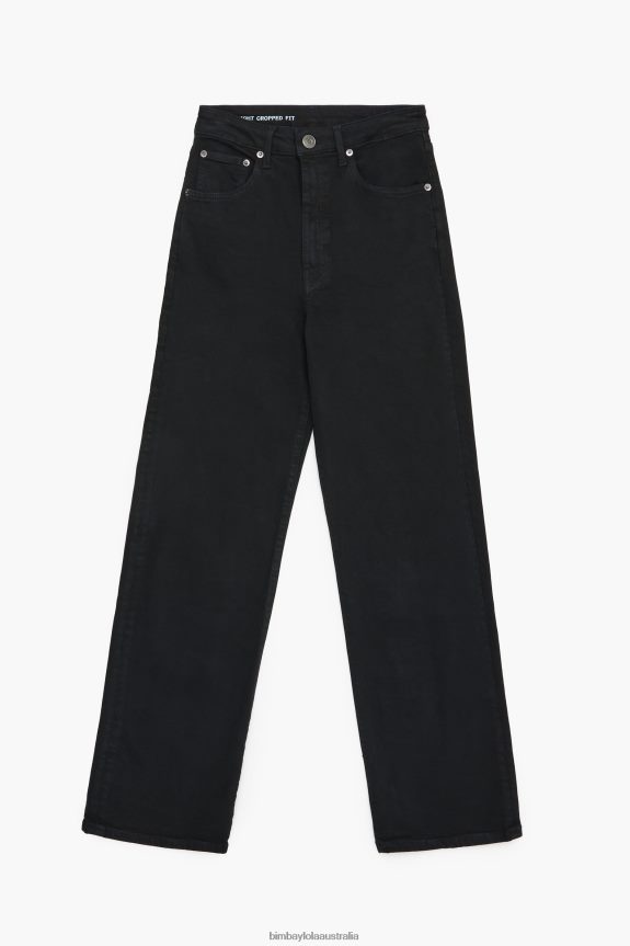 Clothing 4062VZ450 Black Bimba Y Lola Straight Cropped - Straight Jeans
