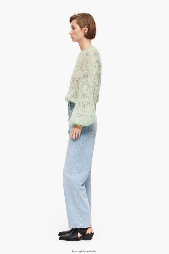 Clothing 4062VZ453 Blue Bimba Y Lola Straight Cropped - Straight Jeans