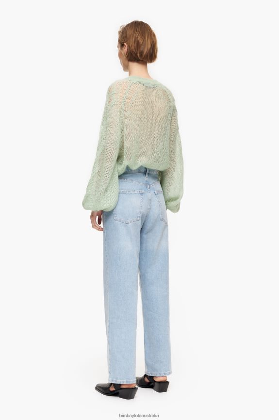 Clothing 4062VZ453 Blue Bimba Y Lola Straight Cropped - Straight Jeans