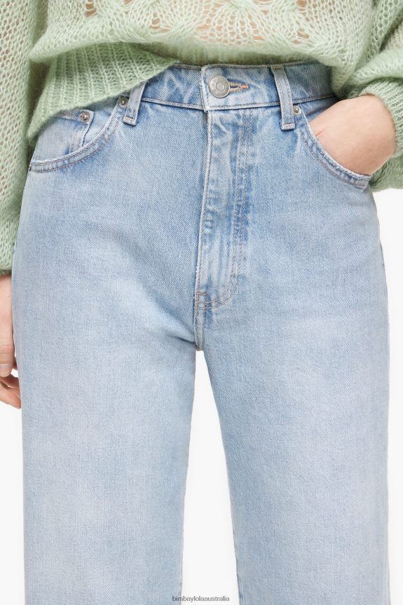 Clothing 4062VZ453 Blue Bimba Y Lola Straight Cropped - Straight Jeans