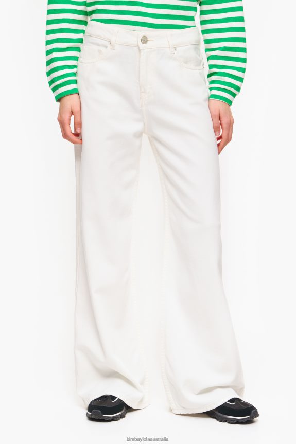 Clothing 4062VZ505 White Bimba Y Lola Wide Leg - Wide Leg Jeans