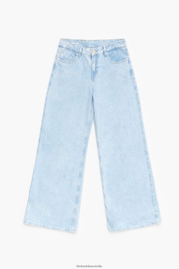 Clothing 4062VZ506 Blue Bimba Y Lola Wide Leg - Wide Leg Jeans