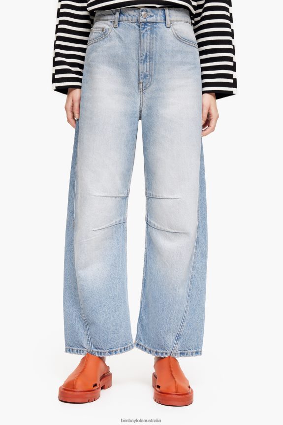 Clothing 4062VZ515 Light Blue Bimba Y Lola Barrel - Straight Jeans