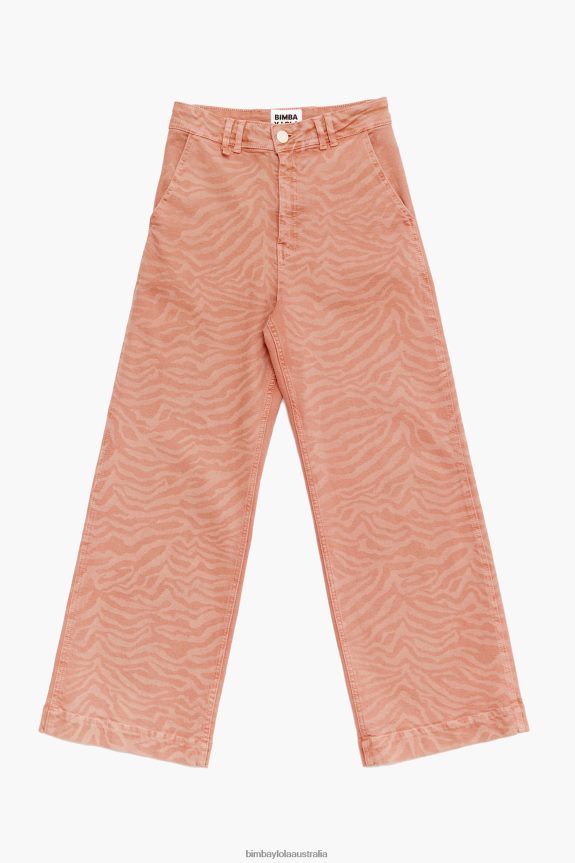 Clothing 4062VZ522 Apricot Bimba Y Lola Culotte - Tiger Print High Rise Jeans