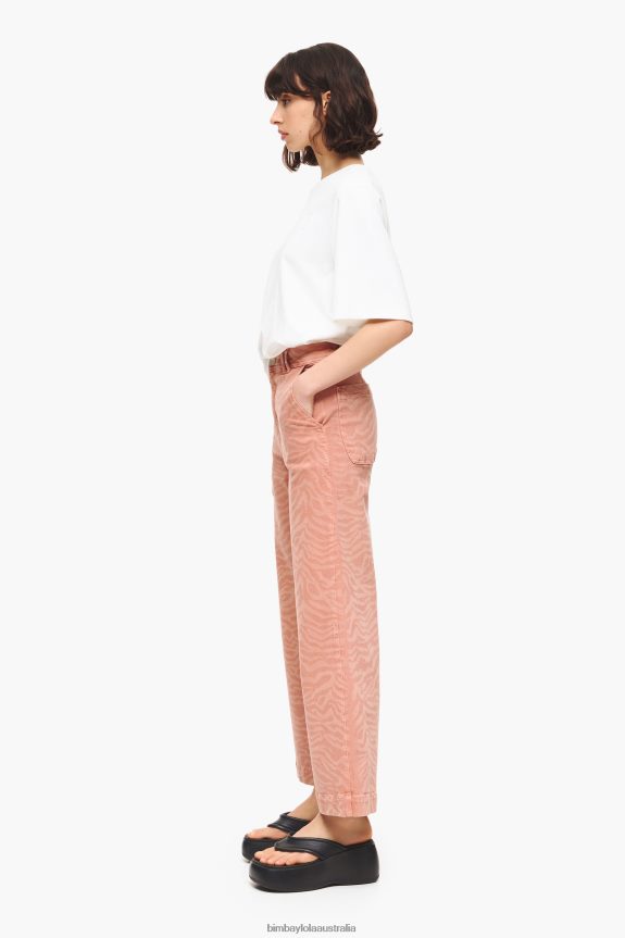 Clothing 4062VZ522 Apricot Bimba Y Lola Culotte - Tiger Print High Rise Jeans