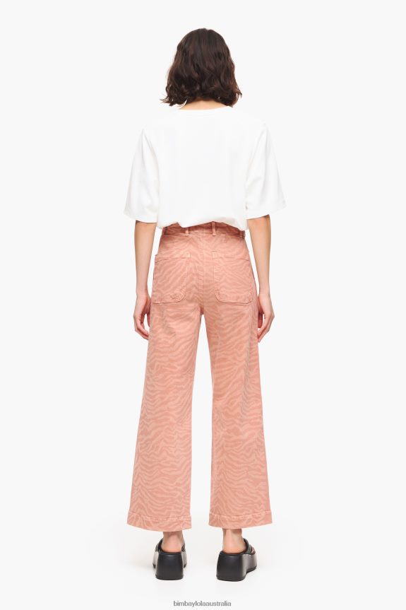 Clothing 4062VZ522 Apricot Bimba Y Lola Culotte - Tiger Print High Rise Jeans