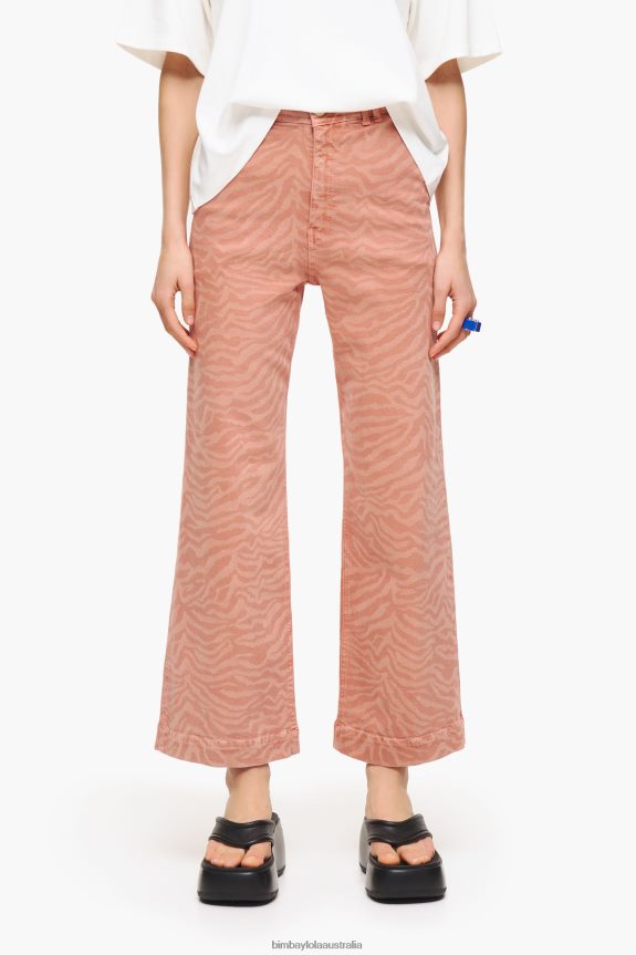 Clothing 4062VZ522 Apricot Bimba Y Lola Culotte - Tiger Print High Rise Jeans