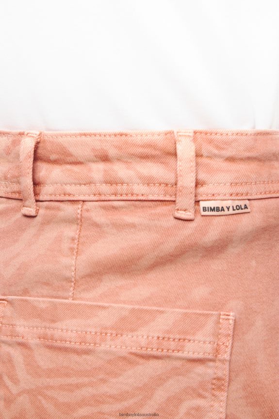 Clothing 4062VZ522 Apricot Bimba Y Lola Culotte - Tiger Print High Rise Jeans