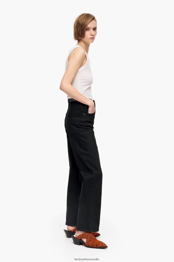 Clothing 4062VZ531 Black Bimba Y Lola Straight Cropped - Straight Jeans
