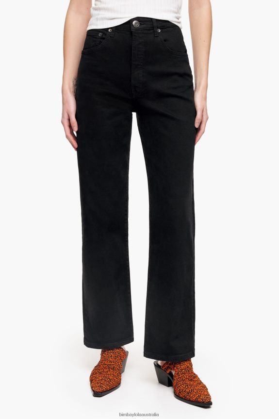 Clothing 4062VZ531 Black Bimba Y Lola Straight Cropped - Straight Jeans