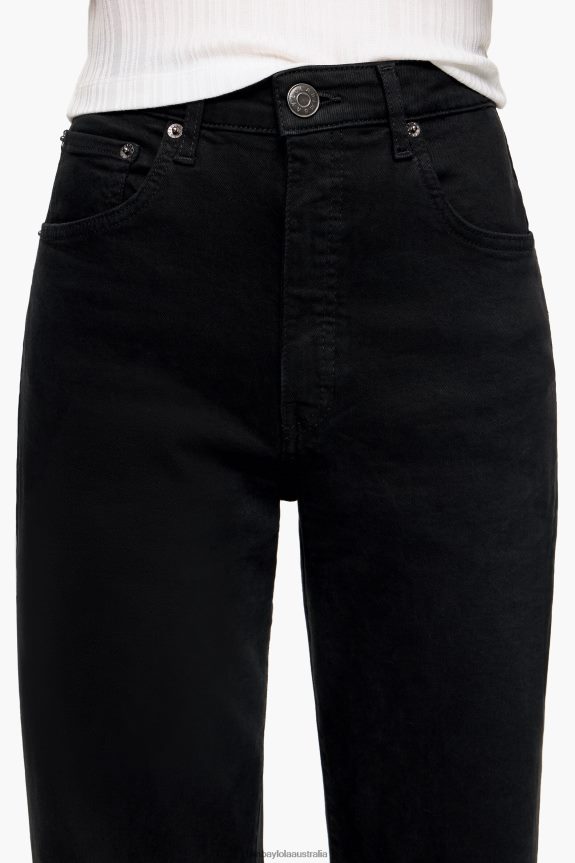 Clothing 4062VZ531 Black Bimba Y Lola Straight Cropped - Straight Jeans