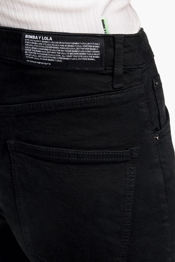 Clothing 4062VZ531 Black Bimba Y Lola Straight Cropped - Straight Jeans