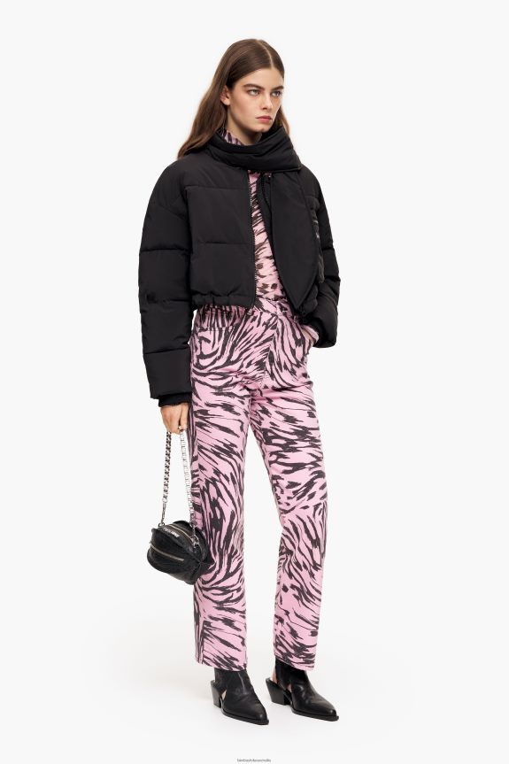 Clothing 4062VZ537 Pink Bimba Y Lola Straight Cropped - Butterfly Wing Print Straight Jeans
