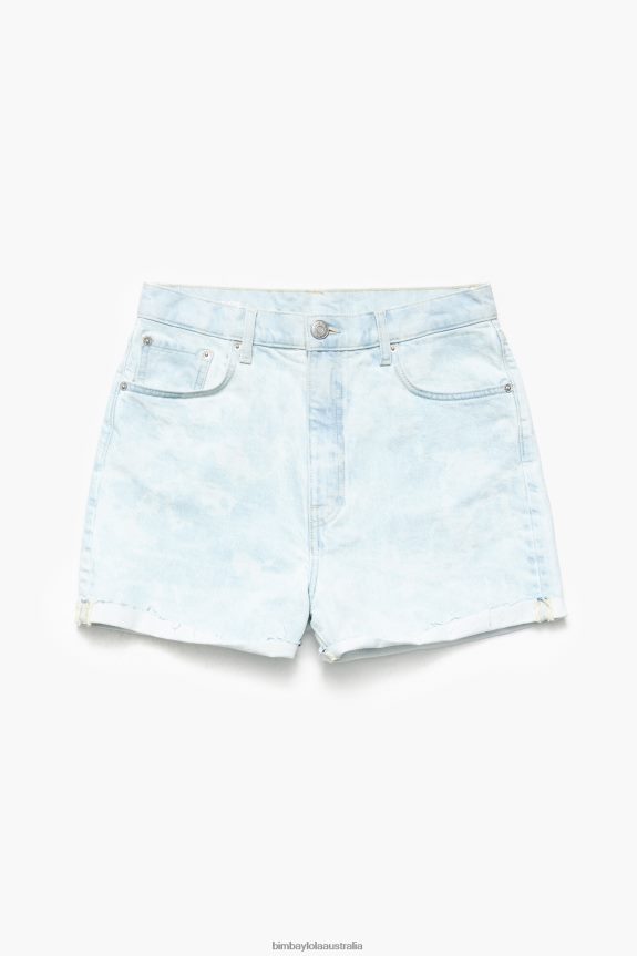 Clothing 4062VZ422 Blue Bimba Y Lola Light Camouflage Panda Print Bermuda Shorts