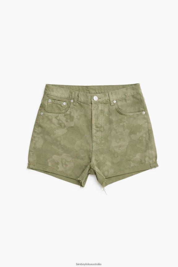 Clothing 4062VZ423 Khaki Bimba Y Lola Camouflage Panda Print Bermuda Shorts