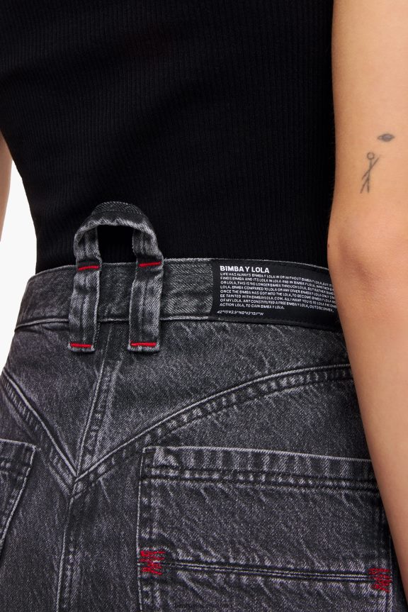 Clothing 4062VZ458 Black Bimba Y Lola Denim Miniskirt