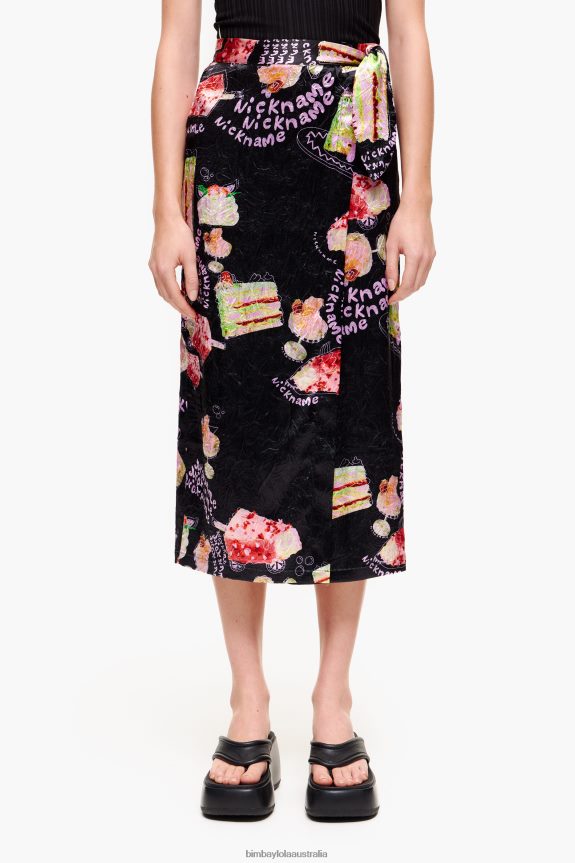 Clothing 4062VZ459 Nickname Bimba Y Lola Photo Print Wrap Skirt