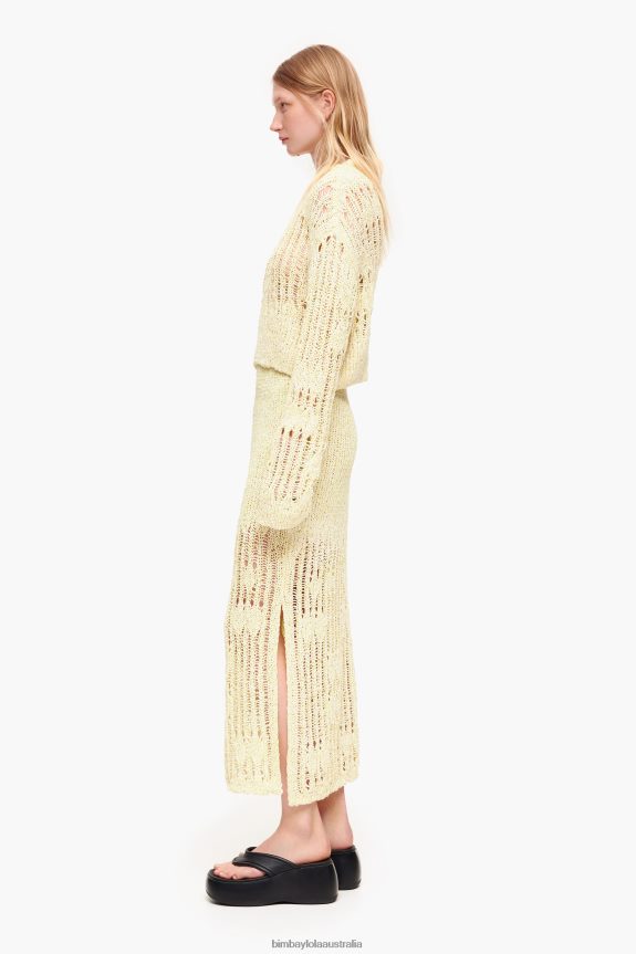 Clothing 4062VZ461 Lime Green Bimba Y Lola Midi Knit Skirt