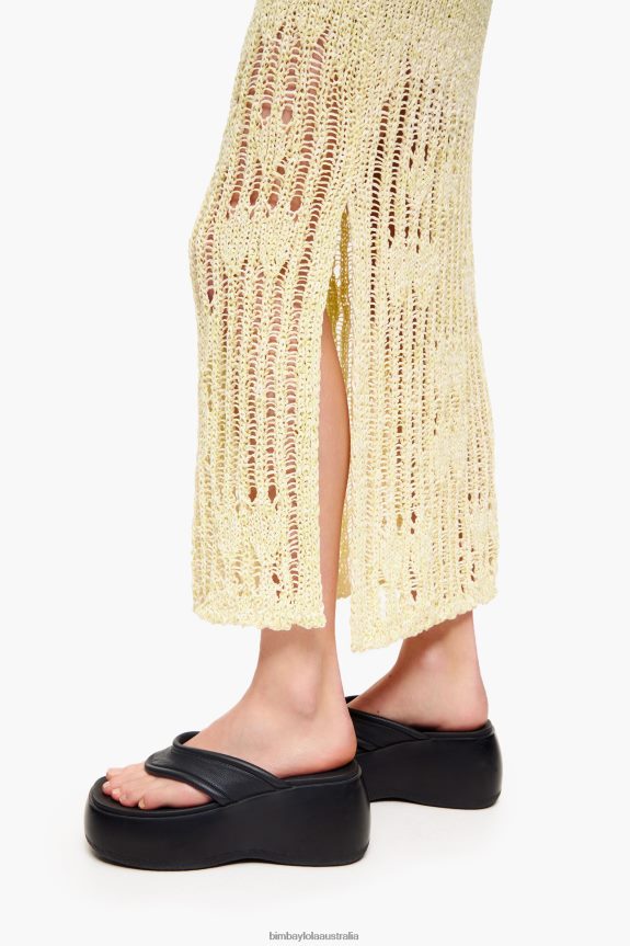 Clothing 4062VZ461 Lime Green Bimba Y Lola Midi Knit Skirt