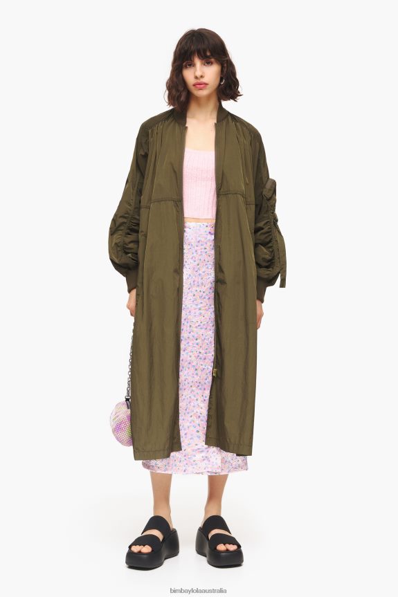 Clothing 4062VZ464 Pink Bimba Y Lola Spraymini Print Midi Wrap Skirt
