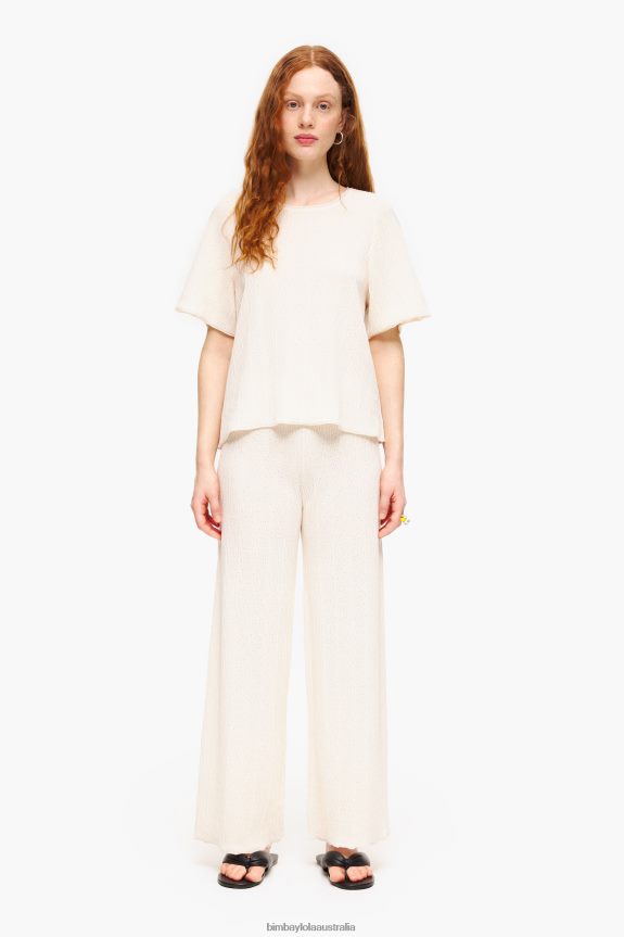 Clothing 4062VZ399 Ecru Bimba Y Lola Jersey-Knit Trousers