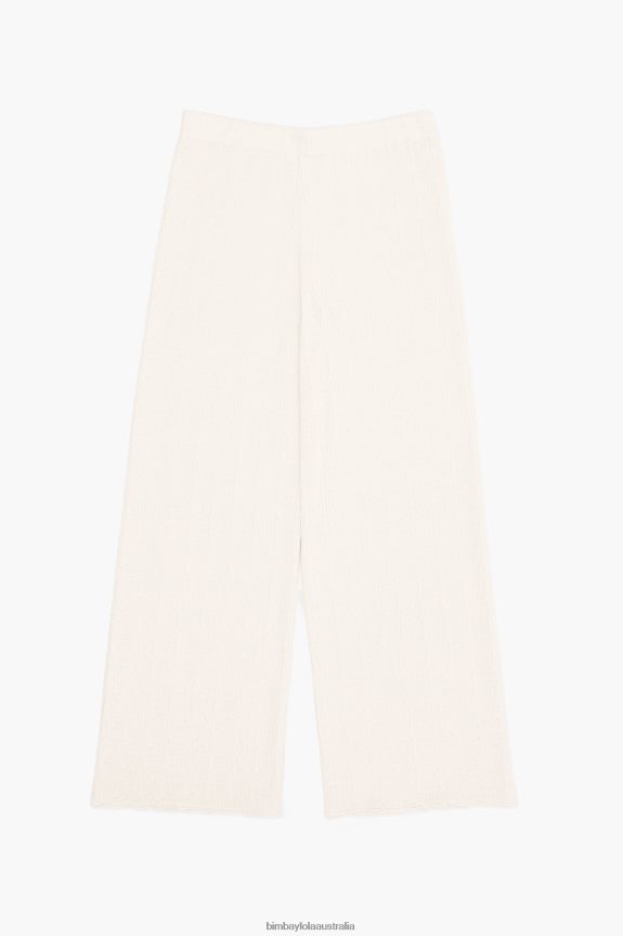 Clothing 4062VZ399 Ecru Bimba Y Lola Jersey-Knit Trousers