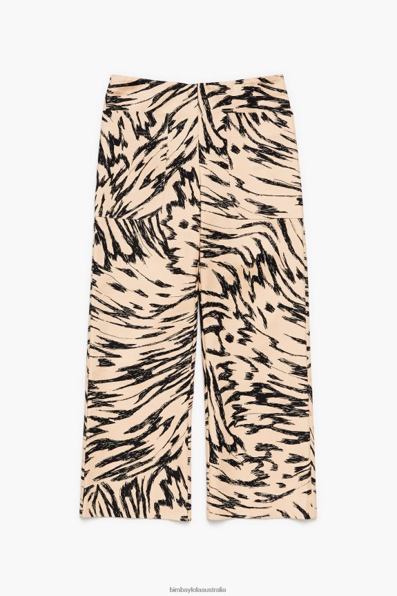 Clothing 4062VZ403 Natural Bimba Y Lola Butterfly Wing Print Trousers