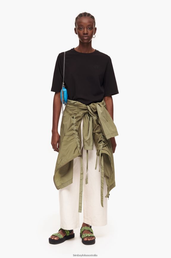 Clothing 4062VZ406 Stone Bimba Y Lola Linen Trousers
