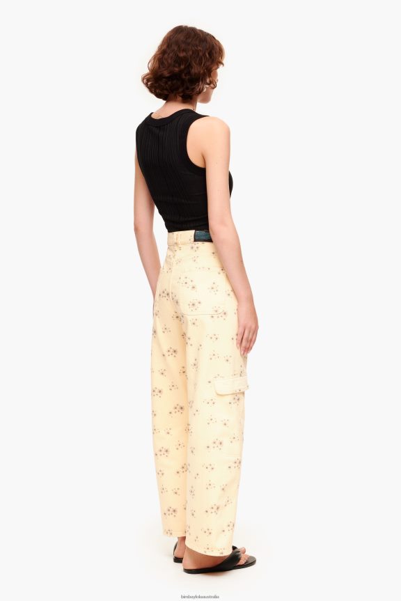 Clothing 4062VZ407 Ivory Bimba Y Lola Cargo - Acrylic Flowers Print Cargo Trousers