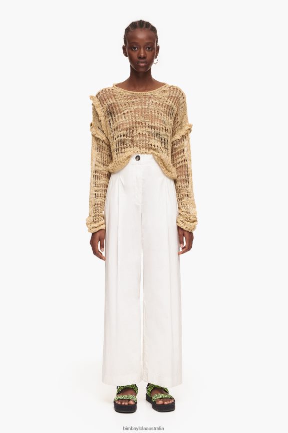 Clothing 4062VZ418 Gray Bimba Y Lola Light Poplin Trousers