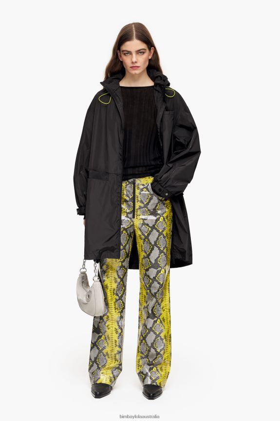 Clothing 4062VZ434 Yellow Bimba Y Lola Python Print Straight Trousers