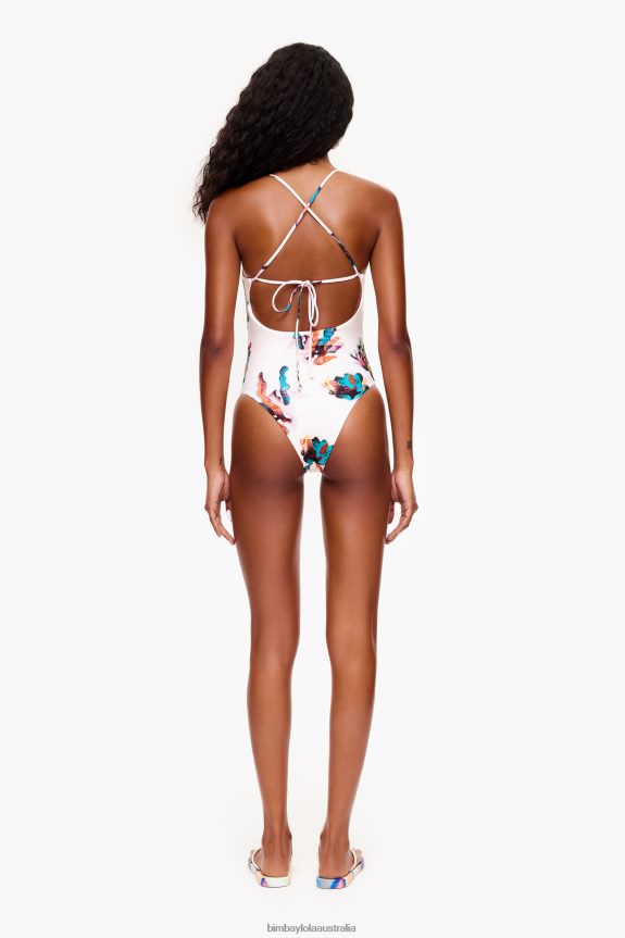 Clothing 4062VZ875 Ivory Bimba Y Lola Coral Print Swimsuit