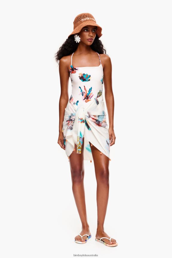 Clothing 4062VZ875 Ivory Bimba Y Lola Coral Print Swimsuit