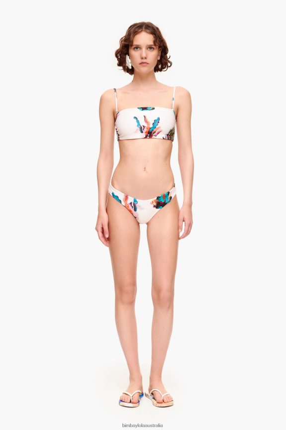 Clothing 4062VZ879 White Bimba Y Lola Coral Print Bikini