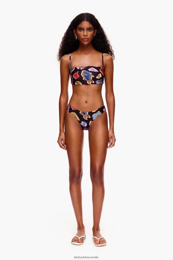 Clothing 4062VZ880 Black Bimba Y Lola Fish Sea Print Bikini