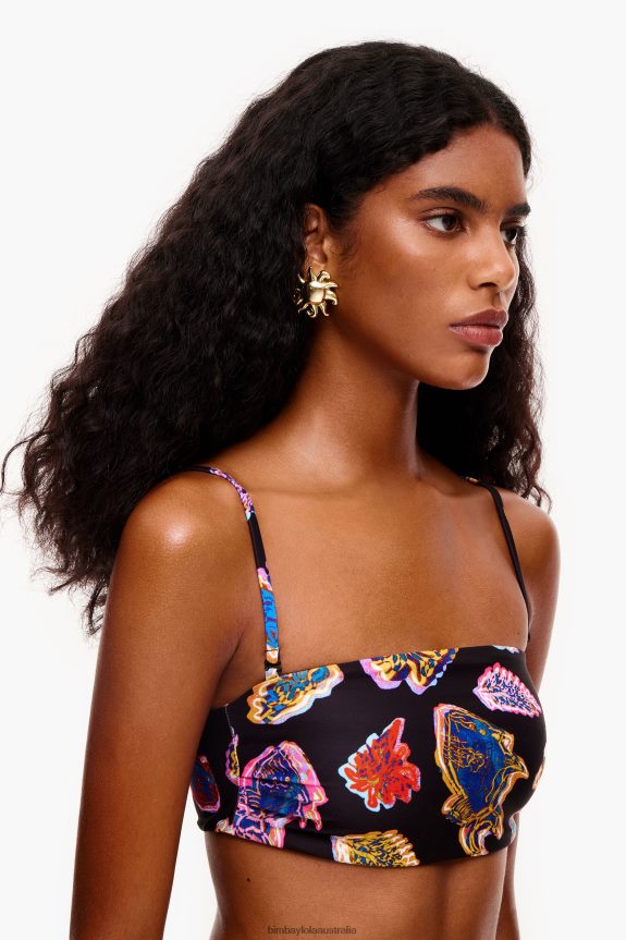 Clothing 4062VZ880 Black Bimba Y Lola Fish Sea Print Bikini