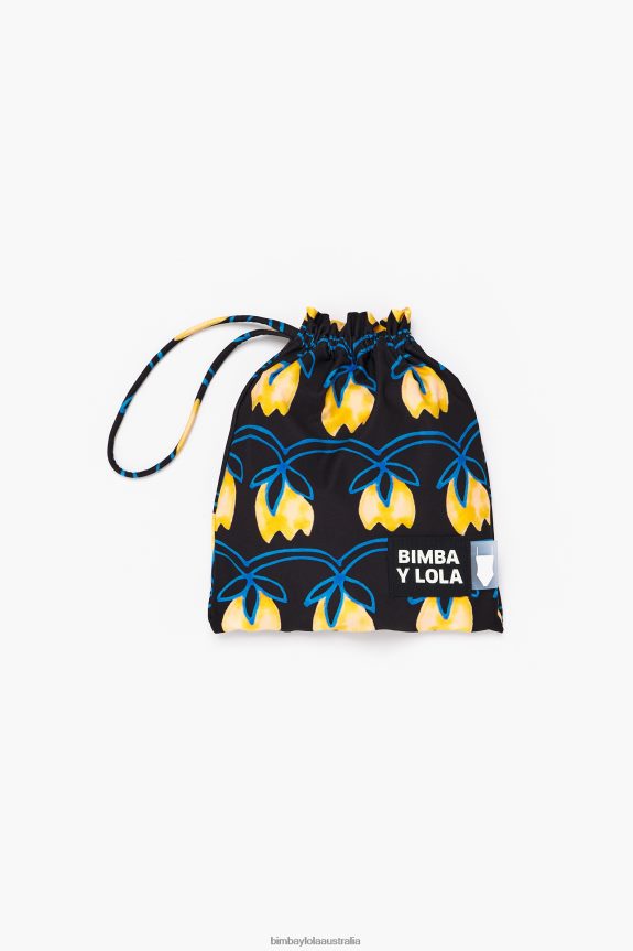 Clothing 4062VZ888 Black Tulip Yellow Bimba Y Lola Print Swimsuit